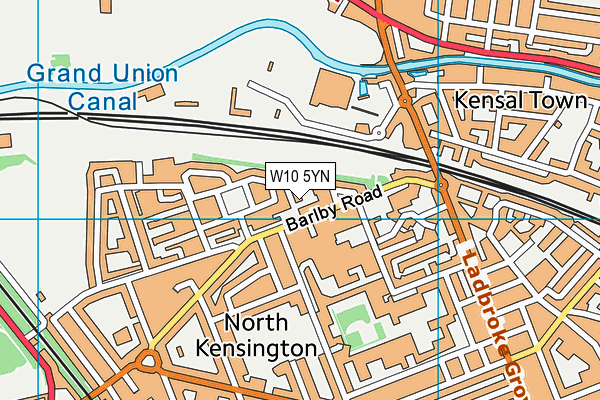 W10 5YN map - OS VectorMap District (Ordnance Survey)