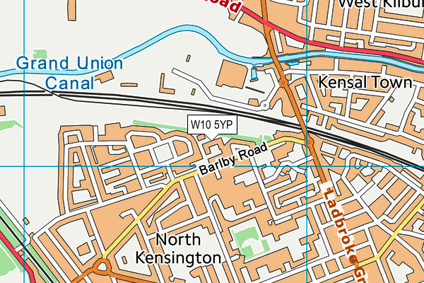 W10 5YP map - OS VectorMap District (Ordnance Survey)