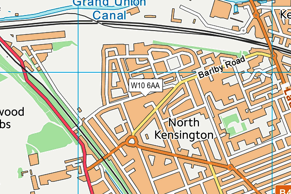 W10 6AA map - OS VectorMap District (Ordnance Survey)