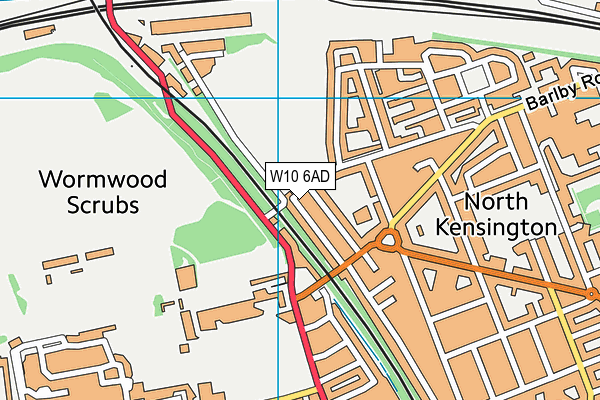 W10 6AD map - OS VectorMap District (Ordnance Survey)