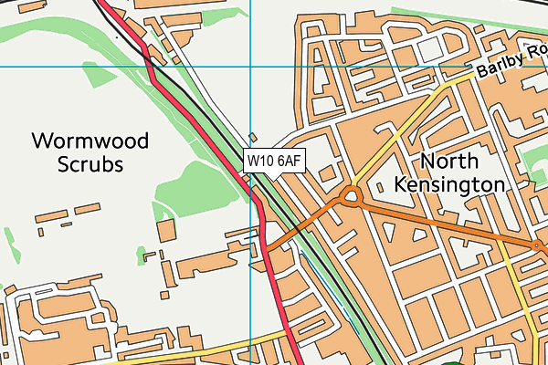 W10 6AF map - OS VectorMap District (Ordnance Survey)