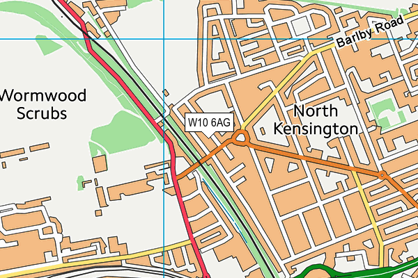 W10 6AG map - OS VectorMap District (Ordnance Survey)