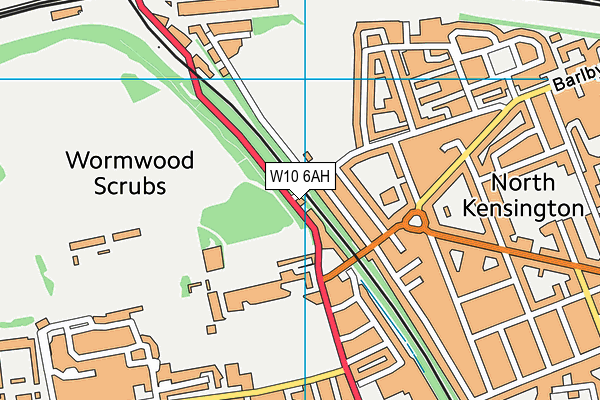 Wormwood Scrubs Park map (W10 6AH) - OS VectorMap District (Ordnance Survey)