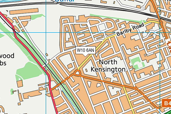 W10 6AN map - OS VectorMap District (Ordnance Survey)