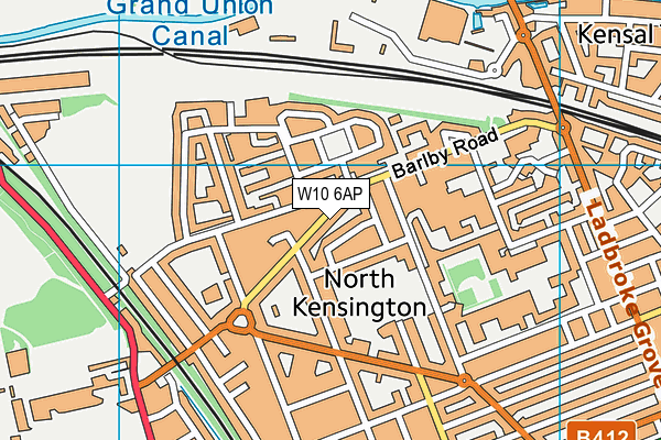 W10 6AP map - OS VectorMap District (Ordnance Survey)