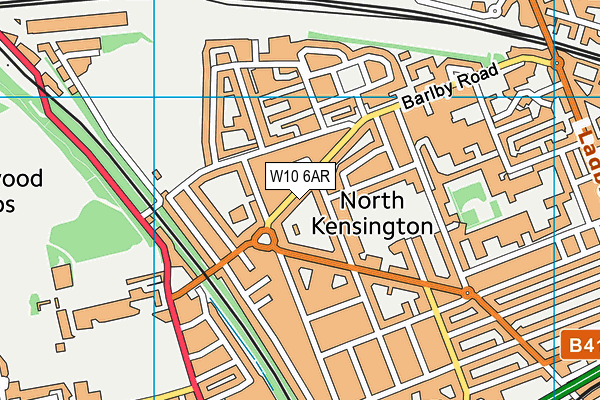 W10 6AR map - OS VectorMap District (Ordnance Survey)