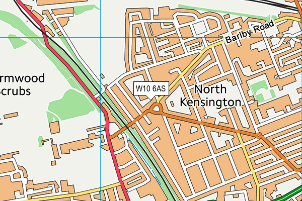 W10 6AS map - OS VectorMap District (Ordnance Survey)