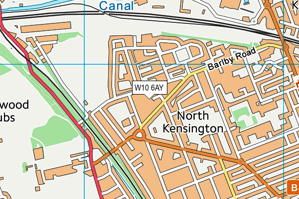 W10 6AY map - OS VectorMap District (Ordnance Survey)