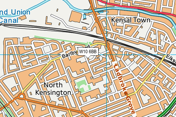 W10 6BB map - OS VectorMap District (Ordnance Survey)