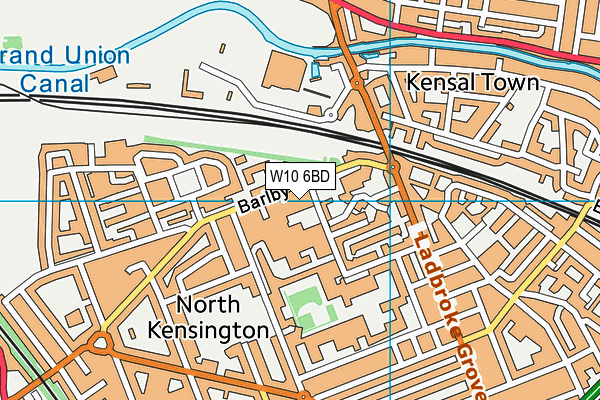 W10 6BD map - OS VectorMap District (Ordnance Survey)