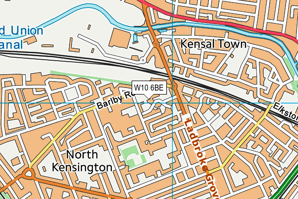 W10 6BE map - OS VectorMap District (Ordnance Survey)