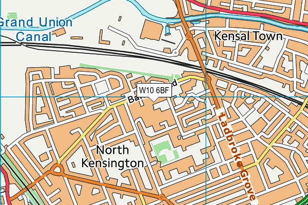 W10 6BF map - OS VectorMap District (Ordnance Survey)