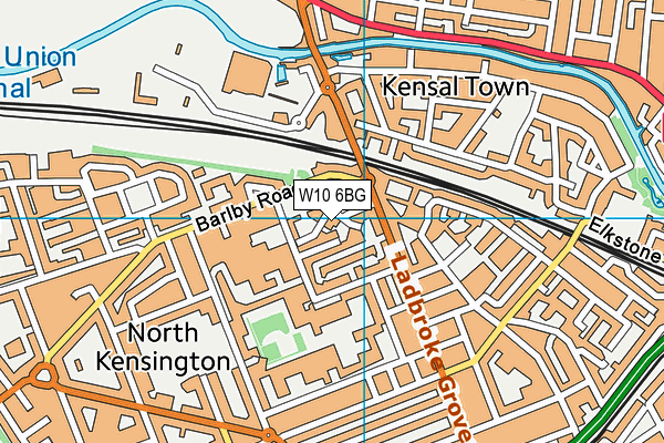 W10 6BG map - OS VectorMap District (Ordnance Survey)