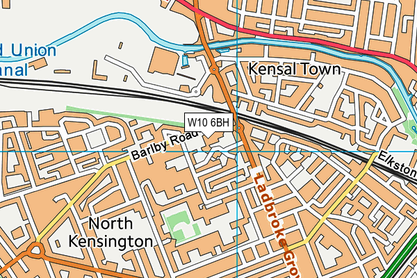 Kensington Queensmill School map (W10 6BH) - OS VectorMap District (Ordnance Survey)
