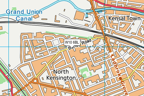 W10 6BL map - OS VectorMap District (Ordnance Survey)