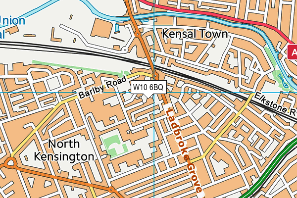 W10 6BQ map - OS VectorMap District (Ordnance Survey)