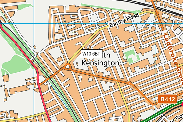 W10 6BT map - OS VectorMap District (Ordnance Survey)