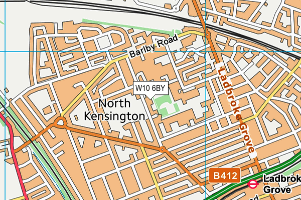 W10 6BY map - OS VectorMap District (Ordnance Survey)