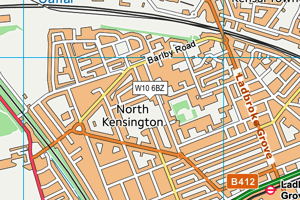 W10 6BZ map - OS VectorMap District (Ordnance Survey)