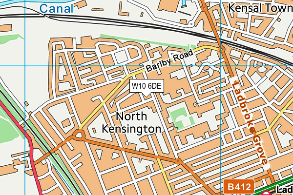 W10 6DE map - OS VectorMap District (Ordnance Survey)