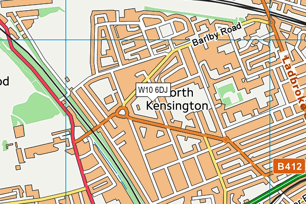 W10 6DJ map - OS VectorMap District (Ordnance Survey)