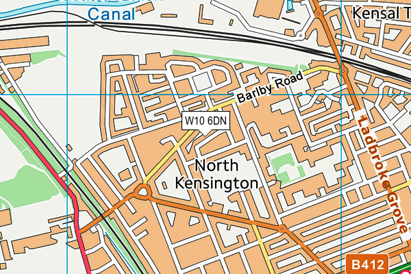 W10 6DN map - OS VectorMap District (Ordnance Survey)