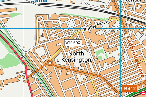 W10 6DQ map - OS VectorMap District (Ordnance Survey)