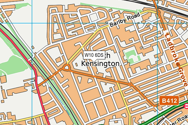 W10 6DS map - OS VectorMap District (Ordnance Survey)