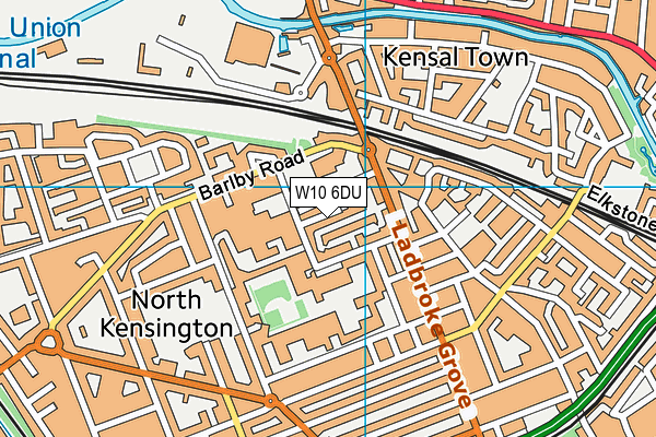 W10 6DU map - OS VectorMap District (Ordnance Survey)