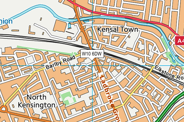 W10 6DW map - OS VectorMap District (Ordnance Survey)