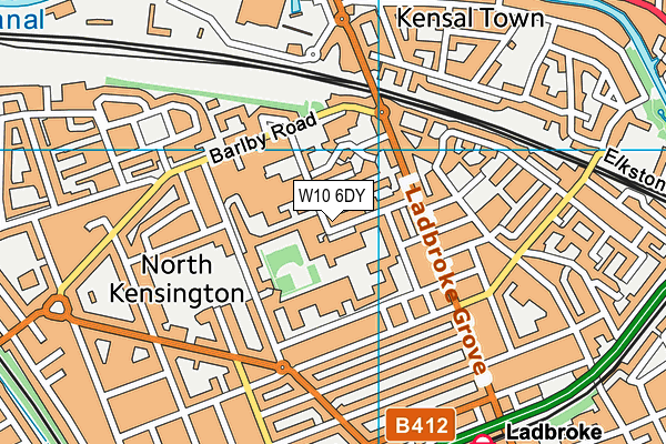 W10 6DY map - OS VectorMap District (Ordnance Survey)