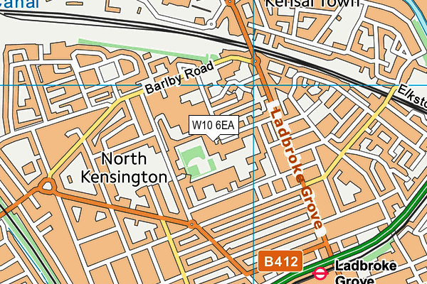 W10 6EA map - OS VectorMap District (Ordnance Survey)