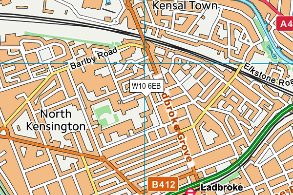 St Charles Catholic Primary School map (W10 6EB) - OS VectorMap District (Ordnance Survey)
