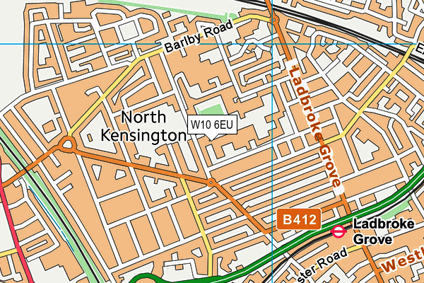 W10 6EU map - OS VectorMap District (Ordnance Survey)