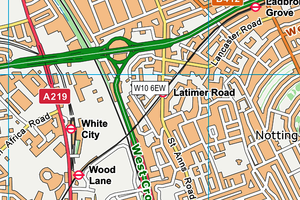 W10 6EW map - OS VectorMap District (Ordnance Survey)