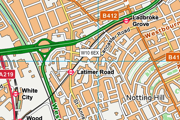 Kensington Leisure Centre map (W10 6EX) - OS VectorMap District (Ordnance Survey)