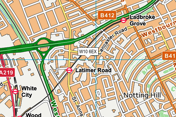 W10 6EX map - OS VectorMap District (Ordnance Survey)