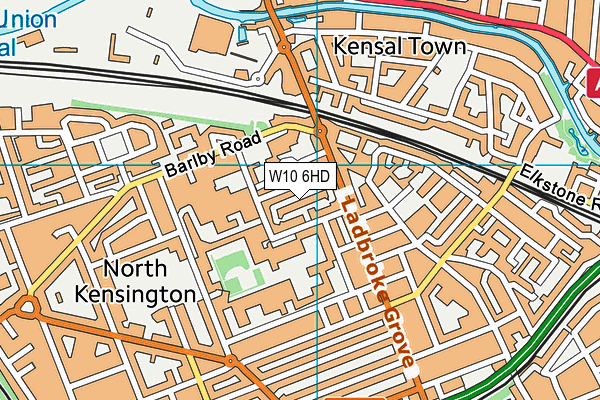 W10 6HD map - OS VectorMap District (Ordnance Survey)