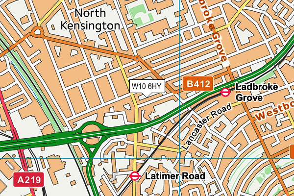 W10 6HY map - OS VectorMap District (Ordnance Survey)