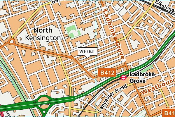 W10 6JL map - OS VectorMap District (Ordnance Survey)