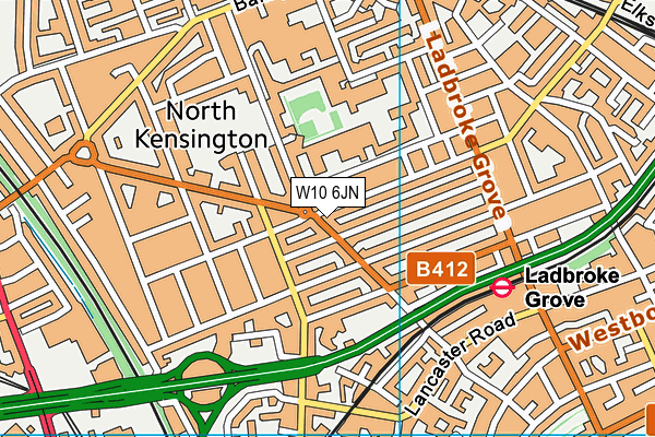 W10 6JN map - OS VectorMap District (Ordnance Survey)