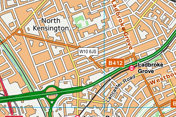 W10 6JS map - OS VectorMap District (Ordnance Survey)