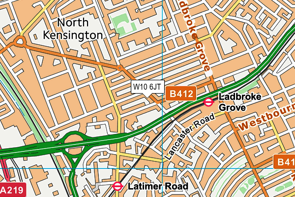 W10 6JT map - OS VectorMap District (Ordnance Survey)