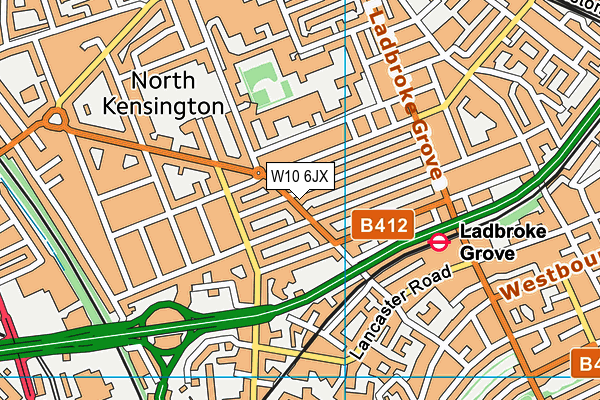 W10 6JX map - OS VectorMap District (Ordnance Survey)