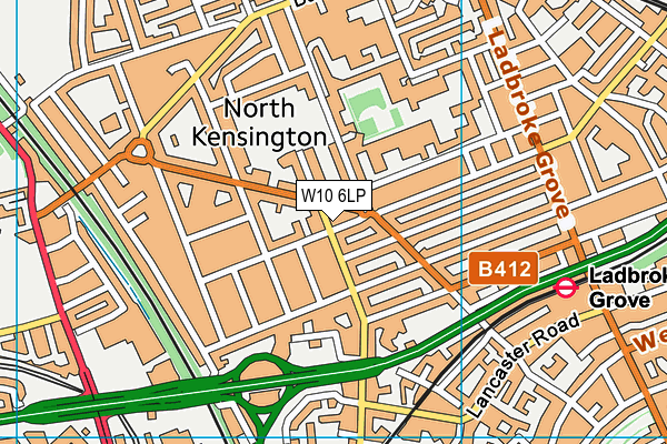 W10 6LP map - OS VectorMap District (Ordnance Survey)