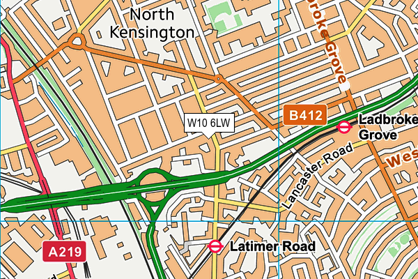 W10 6LW map - OS VectorMap District (Ordnance Survey)