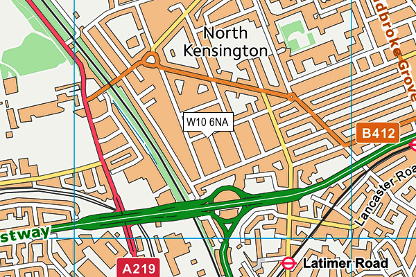 W10 6NA map - OS VectorMap District (Ordnance Survey)