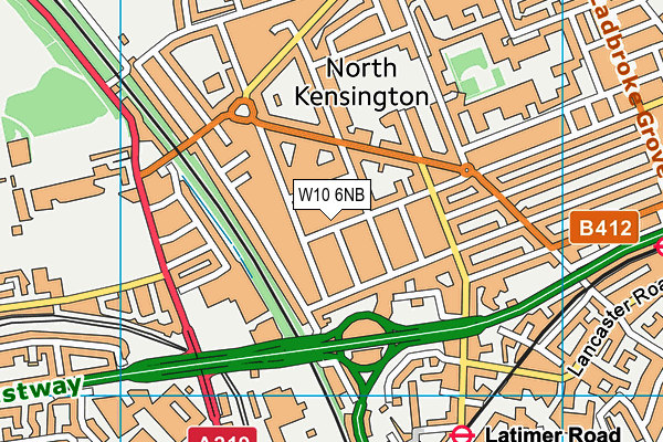 W10 6NB map - OS VectorMap District (Ordnance Survey)