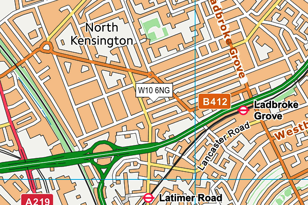 W10 6NG map - OS VectorMap District (Ordnance Survey)