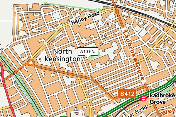 W10 6NJ map - OS VectorMap District (Ordnance Survey)